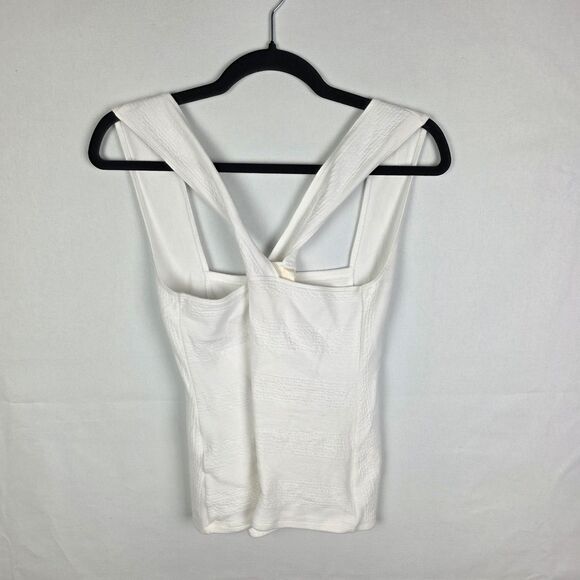Anthropologie Maeve Womens M Stephi Cross Back Knit Sleevless Top White Wedding - Picture 2 of 6